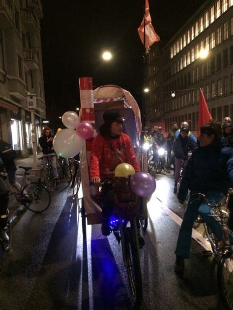 The following is a partial list of critical mass bicycle rides around the world. Critical Mass Zürich November 2019