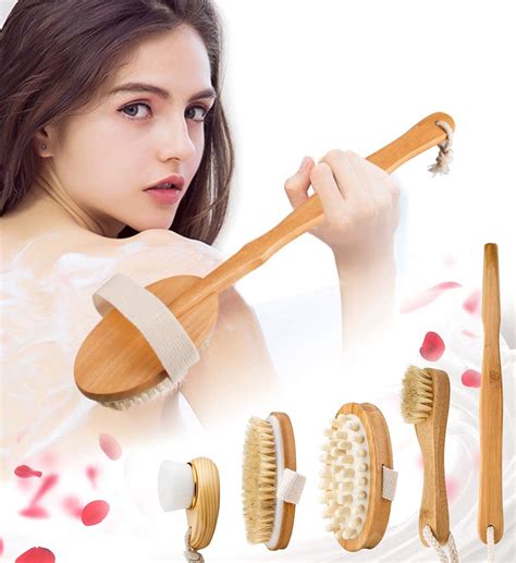 buy premium dry brushing body brush set for lymphatic drainage and cellulite treatment boar