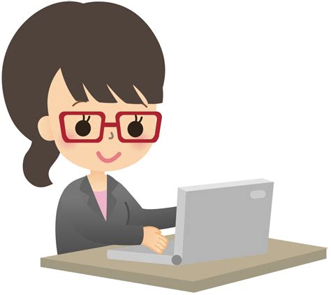 Onlinelabels Clip Art Female Computer User 8