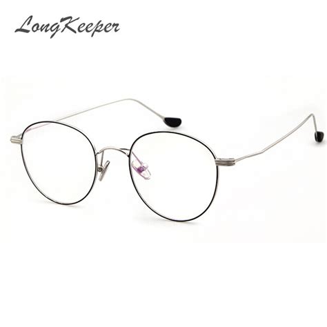 Longkeeper 2017 New Fashion Designer Clear Glasses Round Metal Gold Glasses Frame Women Men