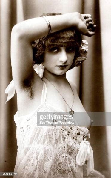 Erotic Postcard Circa 1920 Dishabille Young Dark Haired
