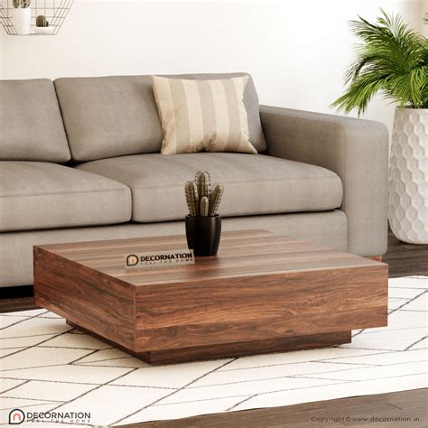 Amilia Solid Wood Living Room Square Coffee Table Decornation