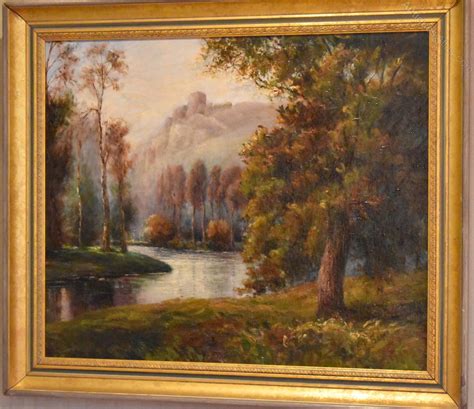 Antiques Atlas River Landscape Oil Painting By Epbaker
