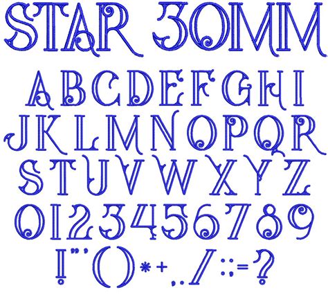 The Star 30mm Font From