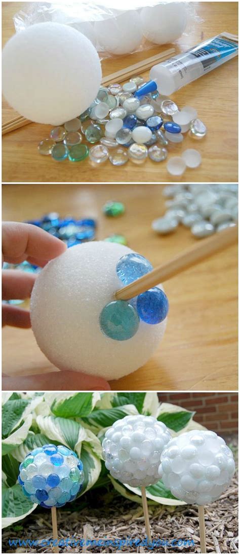 Our styrofoam and eps foam balls or spheres are sold whole, but can be cut into halves or modified with holes or cuts per your requirements. Dollar Store Marble Garden Gazing Stones | Dollar Store ...