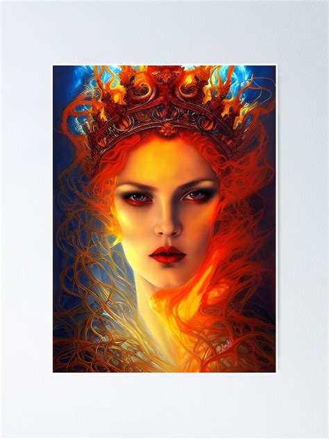 Queen Of Ice And Fire Poster For Sale By Redwitchart Redbubble