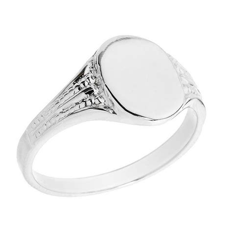 Sterling Silver Oval Engravable Signet Ring