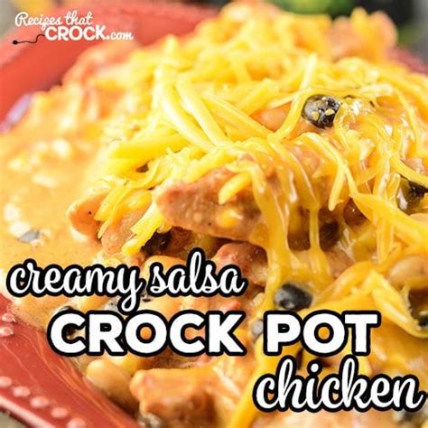 Top evenly with salsa and green chile peppers. Creamy Salsa Crock Pot Chicken - Recipes That Crock!