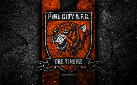 Download Wallpapers 4k Hull City Fc Logo Efl Championship Black