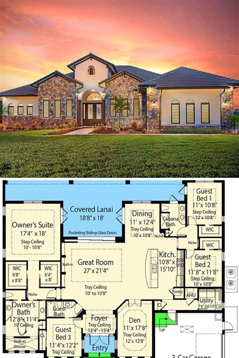 Single Story 4 Bedroom Mediterranean Home With Grand Primary Suite