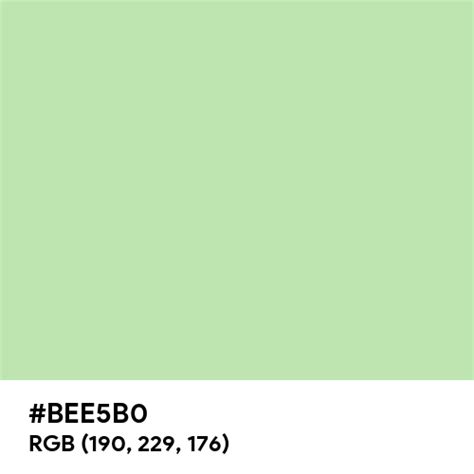 Pastel Green Color Hex Code Is Bee5b0