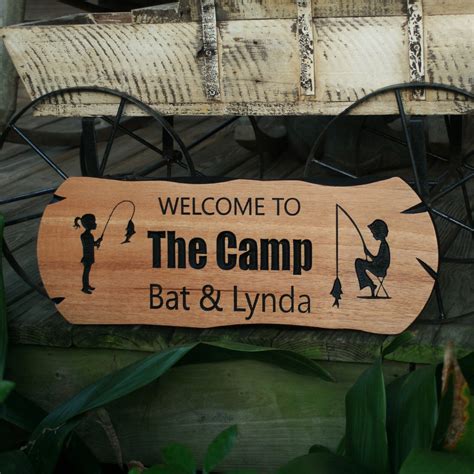 Fish Camp Sign Personalized Sign Custom Wood Sign Carved Etsy