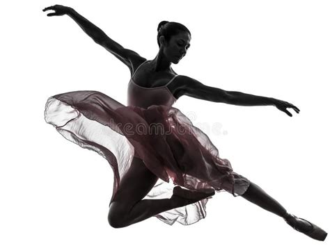 Silueta Del Baile Del Bailarín De Ballet De La Bailarina De La Mujer