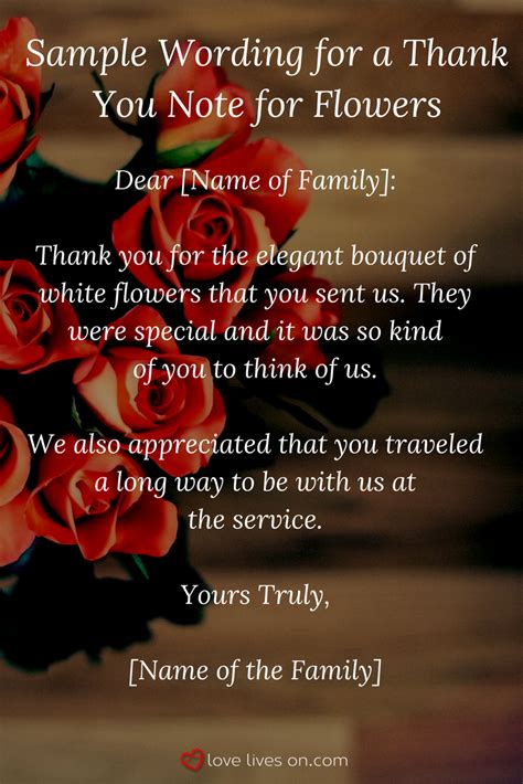 Funeral Thank You Card Wording For Flowers Click For More Sample