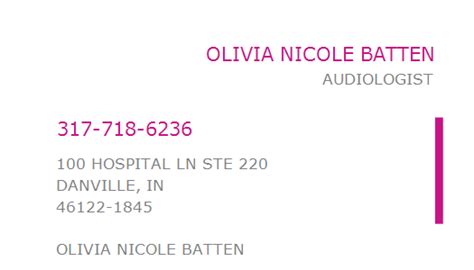 1457832099 Npi Number Olivia Nicole Batten Danville In Npi