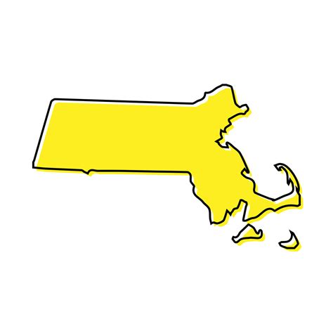 Simple Outline Map Of Massachusetts Is A State Of United States