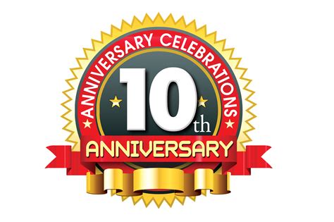 10 Years Anniversary Colorful Vector Logo Design Naveengfx