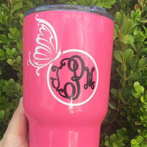 New butterfly monogram | Etsy, Yeti cup, Butterfly
