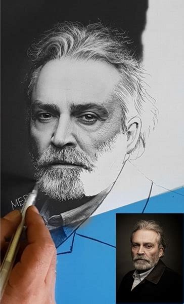 haluk bilginer karakalem portre calismasi,sinama aktor ...