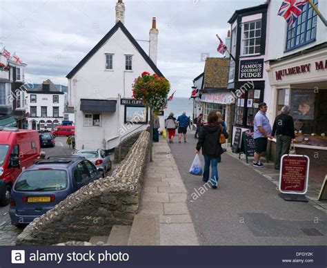 Shops In Lyme Regis Town Centre Dorset England Uk Stock Photo Royalty
