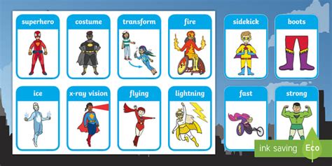 Superhero Flashcards Professor Feito Twinkl