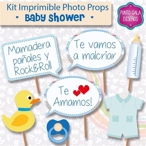 Photo Props Imprimible Baby Shower Nene Cartelitos Fotos Meses Sin