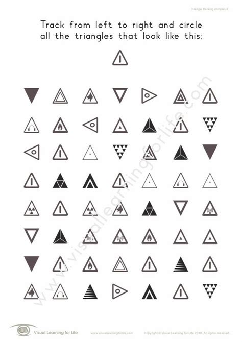 Triangle Tracking Complex Visual Perception Activities Figure Ground Perception Learning For