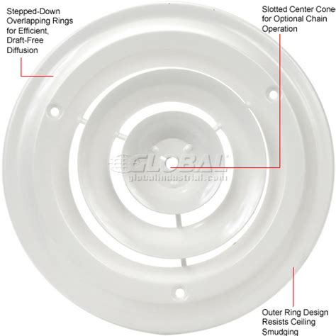 Ameriflow Round Ceiling Diffuser 10 Inch Duct Diameter Pkg Qty 10