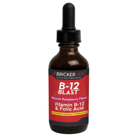 Bricker Labs B 12 Blast Vitamin B12 And Folic Acid Supplement Raspberry