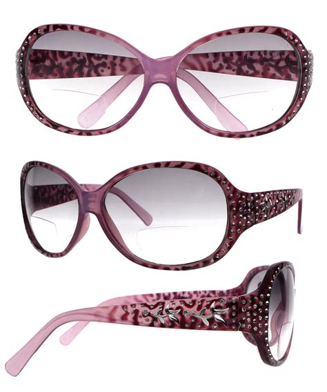 womens rhinestones large bifocal reading glasses sunglasses readers uv protect ebay