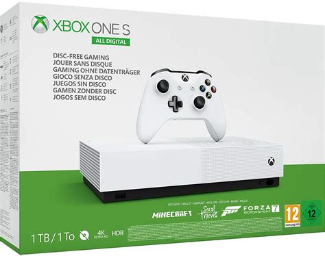 ≡ Microsoft Xbox One S 1tb White All Digital Edition Minecraft Sea