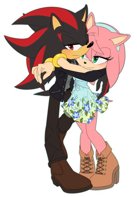 Comm2 Shadow And Amy By Myly14 Shadow And Amy Sonic And Shadow