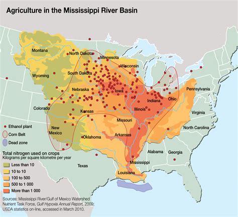 The mississippi river watershed encompasses 40 percent of the contiguous united states. Agriculture in the Mississippi River Basin | GRID-Arendal