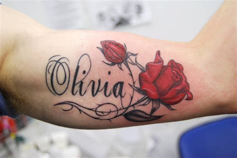 Name Tattoo Designs With Two Roses Tattoomagz › Tattoo Designs