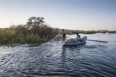 Fishing On The River Nile Editorial Image Image Of Boat 34169180