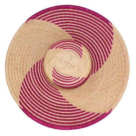 Yonna Wide Brim Straw Hat Fuchsia Washein Wolf And Badger