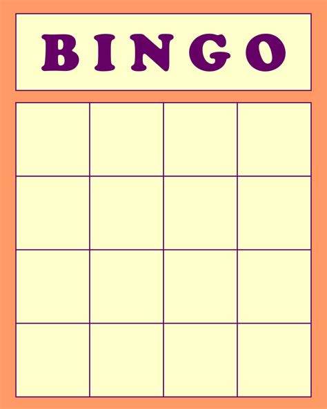 Bingo Cards Printable Free Blank