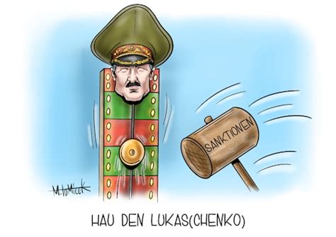 Der belarussische machthaber reagiert mit verbalen attacken in. Hau den Lukaschenko By Mirco Tomicek | Politics Cartoon ...