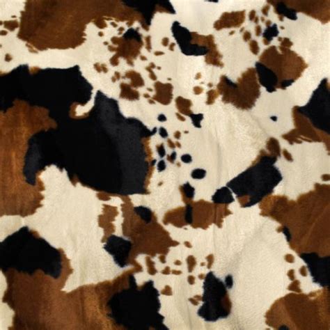Brown Tan Cow Velboa Faux Fur Fabric Sold By The Yard 58 034 60 034