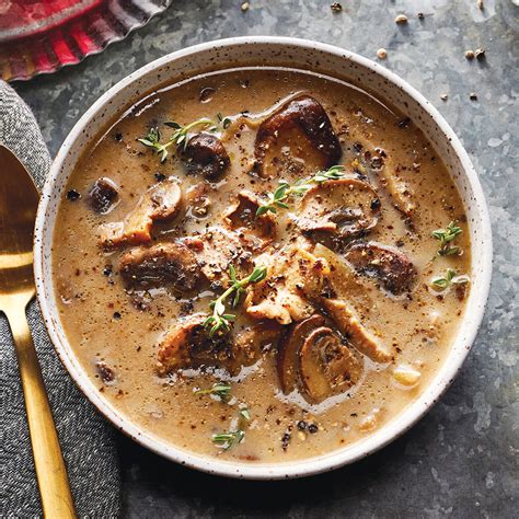 In a large saucepan, melt the butter/margarine. Slow-Cooker Mushroom Soup with Sherry Recipe | EatingWell