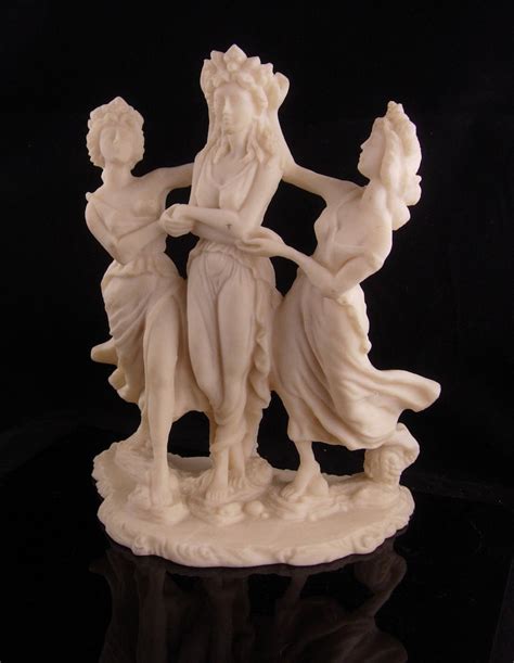 Greek Mythology Vintage Nude Goddess Large Mythical Dancers Signed Muses Erotic Graces Statue