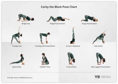 FREE! Yoga Block Pose Chart - Instant Access PDF | Yoga ...