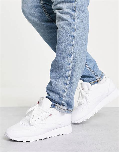 Reebok Classic Leather Trainers In White Asos