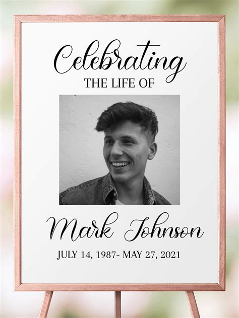 Celebration of Life Funeral Welcome Sign in Loving Memory - Etsy