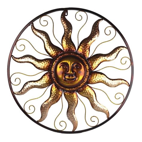 Sun Wall Art 25 In Steel Bronze Sun Decorative Wall Art Gi418ws2 The