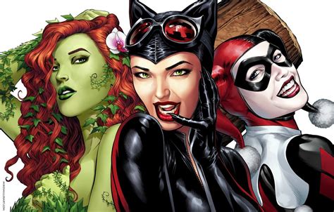 Harley Quinn Catwoman And Poison Ivy Wallpapers Wallpaper Cave