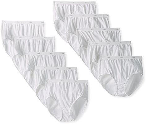 Hanes Womens Plus Size Cotton Brief Panty Multipack 12 White 10 Pack