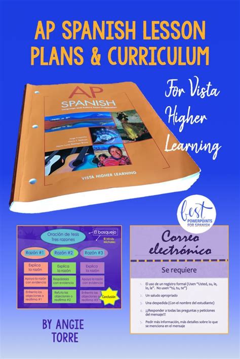 Spanish Lesson Plans And Curriculum For Vista Higher Learning