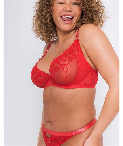 Curvy Kate Stand Out Scooped Plunge Bra Fiery Red Curvy Bras
