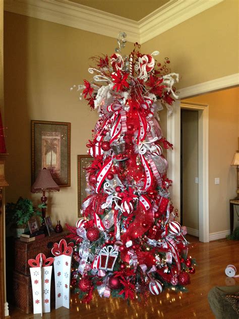 Peppermint candies are so festive and classic, no matter what time of the. Red and White Candy Cane theme Christmas tree | Holiday ...